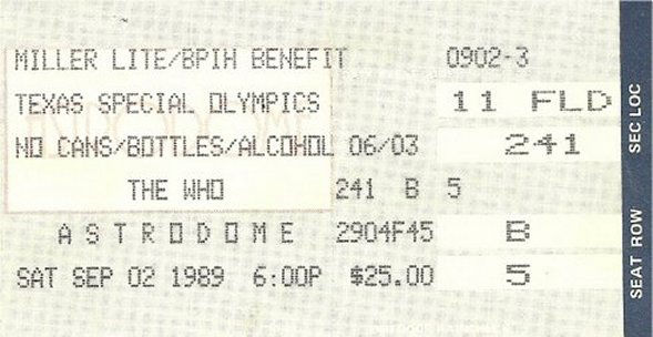 1989 Miller Lite Party Ticket