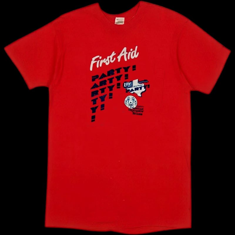 1989 Miller Lite Party Dallas and Houston First Aid T-Shirt