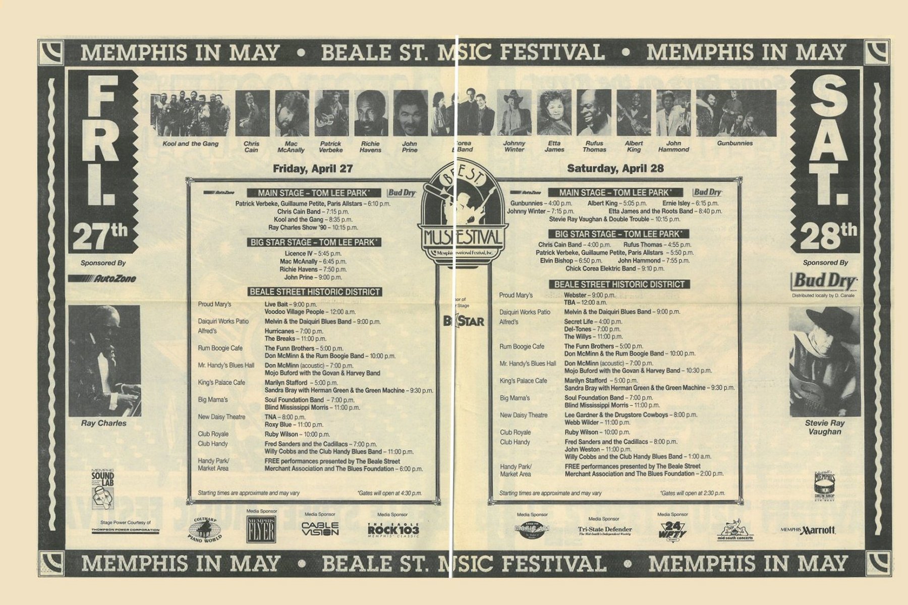 1990 Beale Street Music Festival Programme
