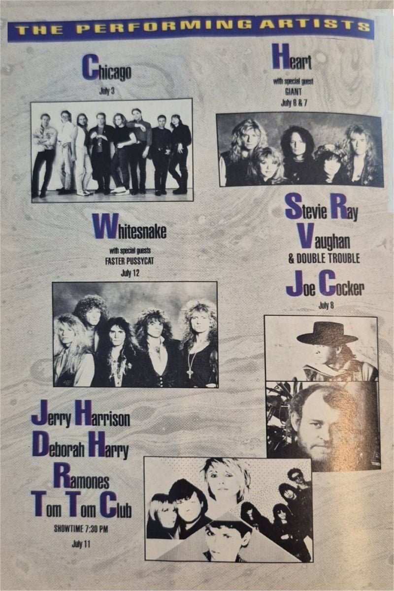 Stevie Ray Vaughan Jones Beach 1990 Concert Programme