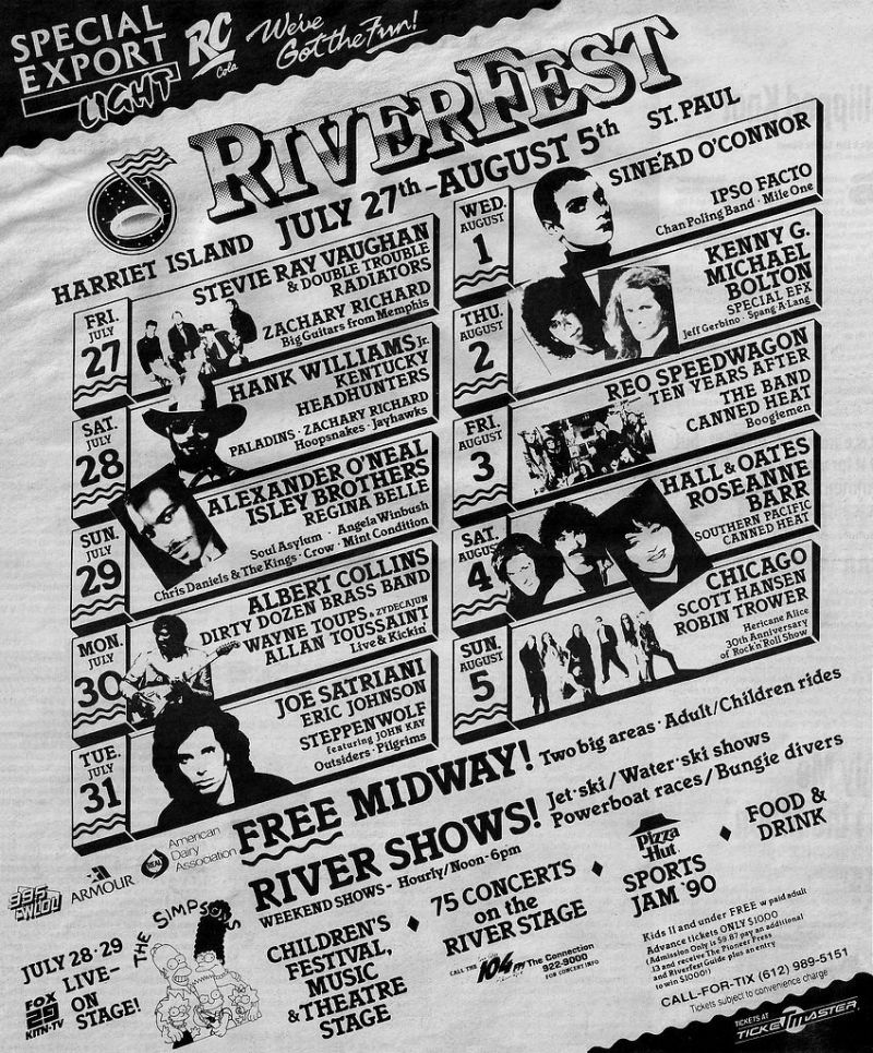 RiverFest 1990 Newspaper Advert