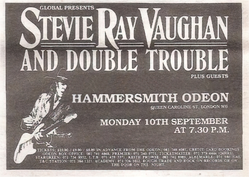 Stevie Ray Vaughan Hammersmith Odeon 1990 Cancelled Show