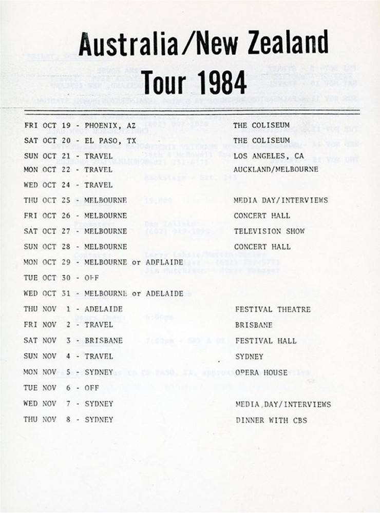 Couldn't Stand the Weather Tour Itinerary