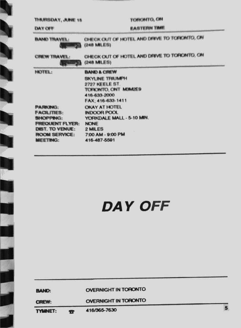 In Step Tour Itinerary
