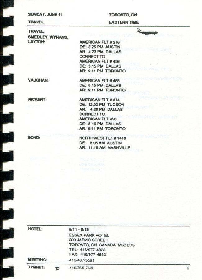 In Step Tour Itinerary