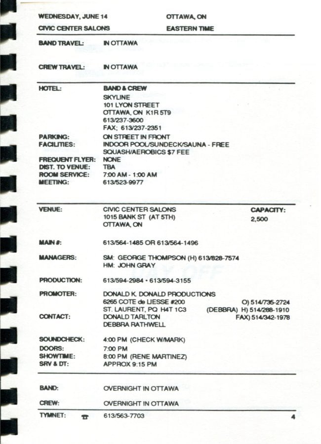 In Step Tour Itinerary