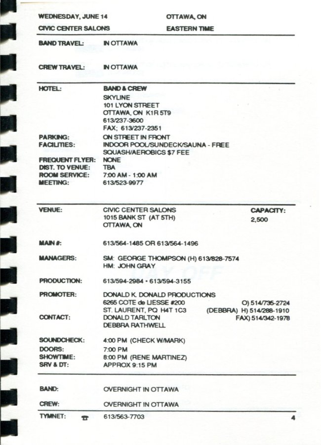 In Step Tour Itinerary