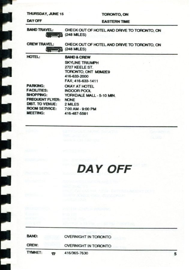 In Step Tour Itinerary