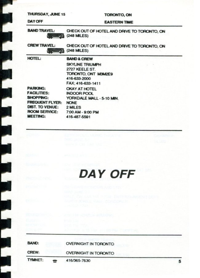 In Step Tour Itinerary