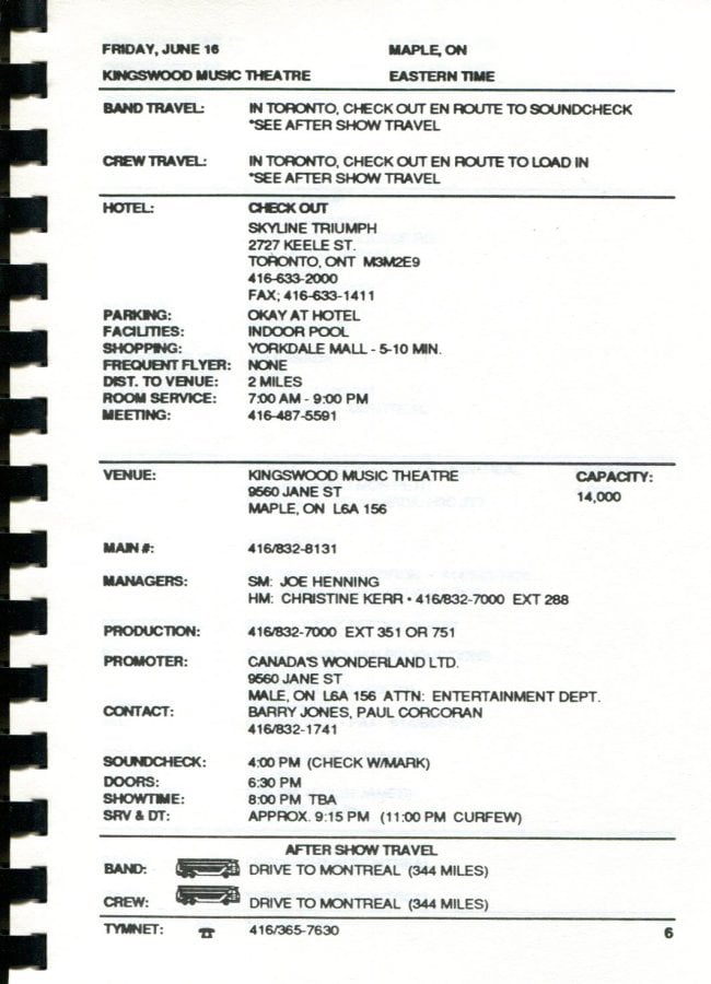 In Step Tour Itinerary