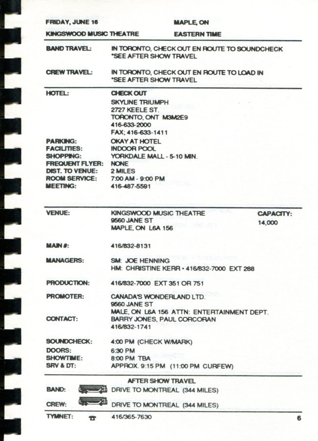 In Step Tour Itinerary