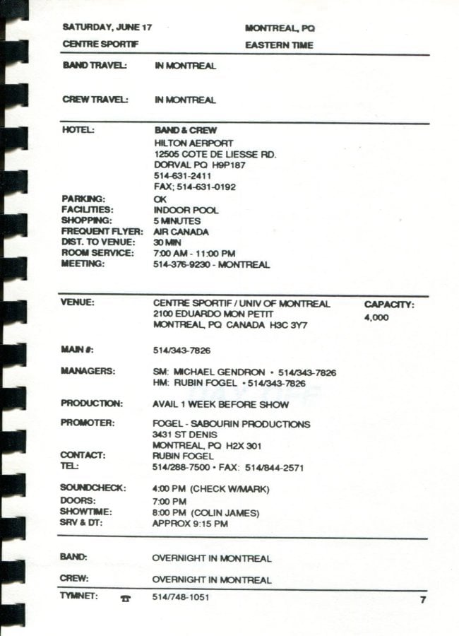 In Step Tour Itinerary