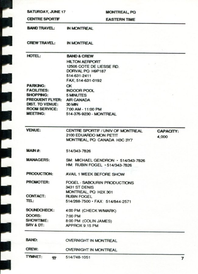 In Step Tour Itinerary