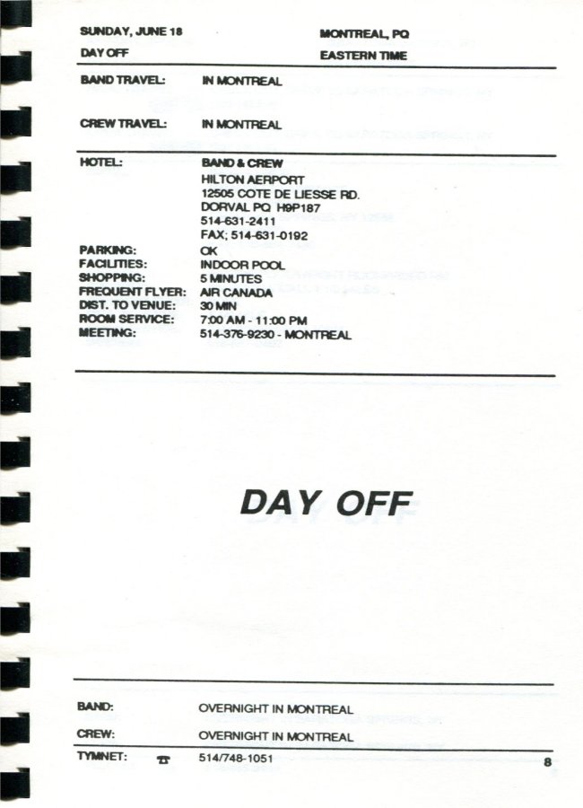 In Step Tour Itinerary