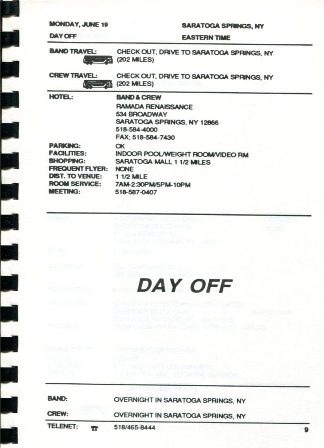 In Step Tour Itinerary