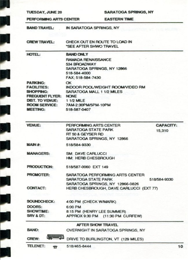 In Step Tour Itinerary
