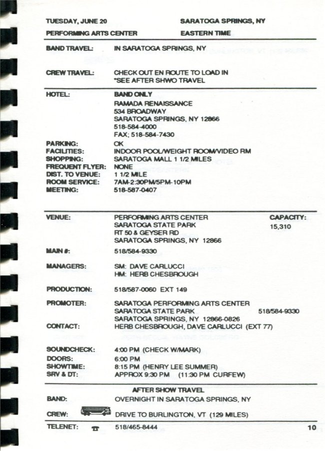 In Step Tour Itinerary