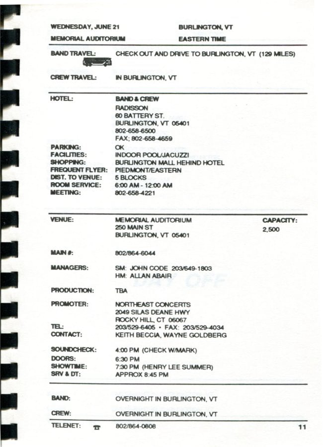 In Step Tour Itinerary