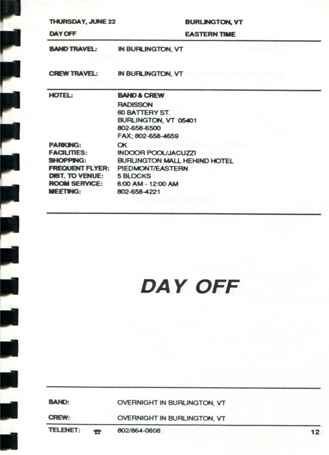 In Step Tour Itinerary