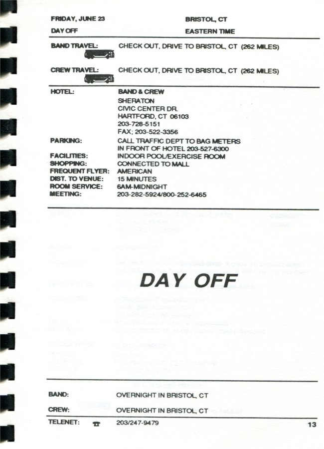 In Step Tour Itinerary