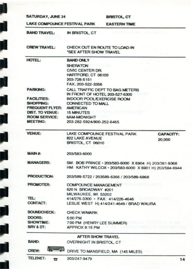 In Step Tour Itinerary