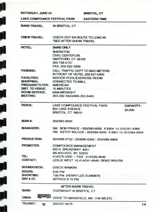 In Step Tour Itinerary