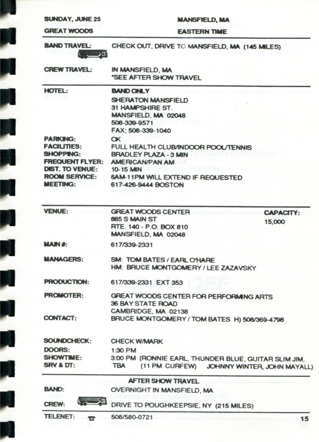 In Step Tour Itinerary
