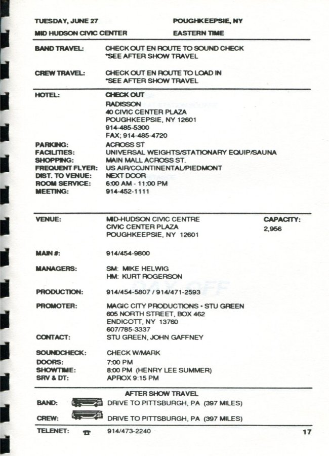 In Step Tour Itinerary
