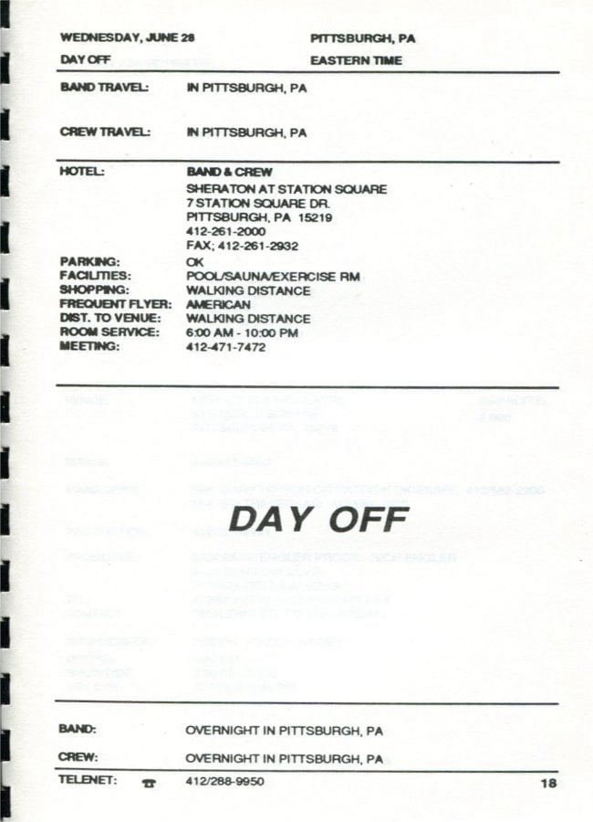 In Step Tour Itinerary