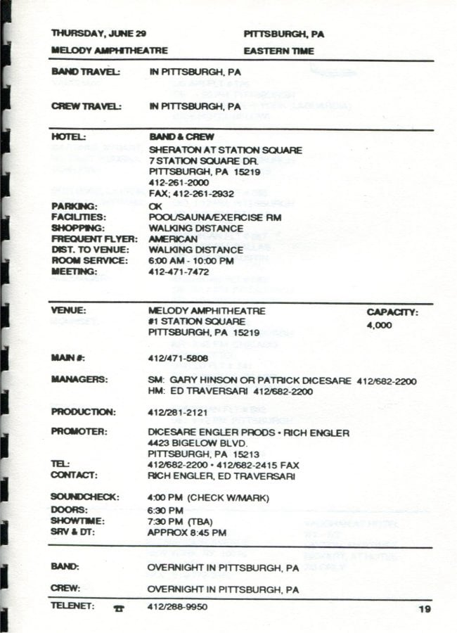 In Step Tour Itinerary