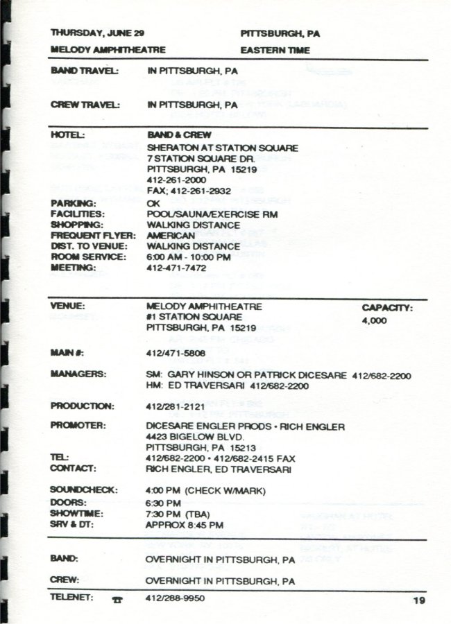 In Step Tour Itinerary