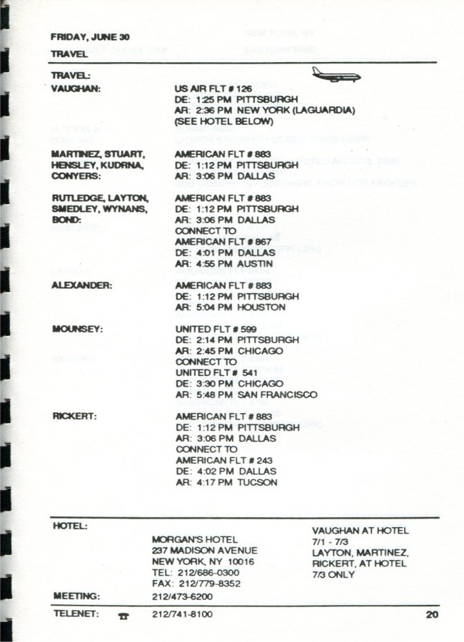 In Step Tour Itinerary