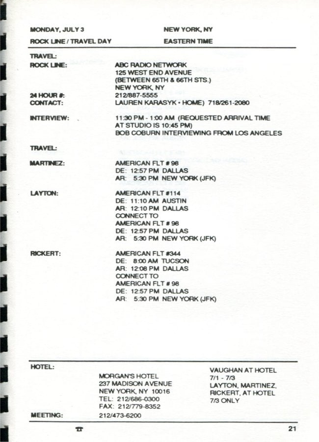 In Step Tour Itinerary