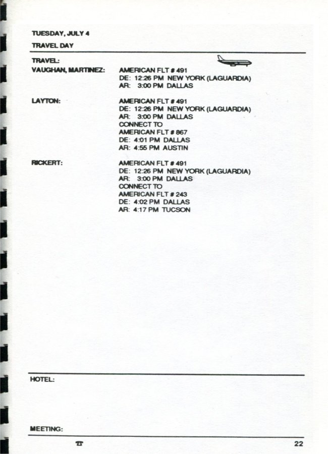 In Step Tour Itinerary