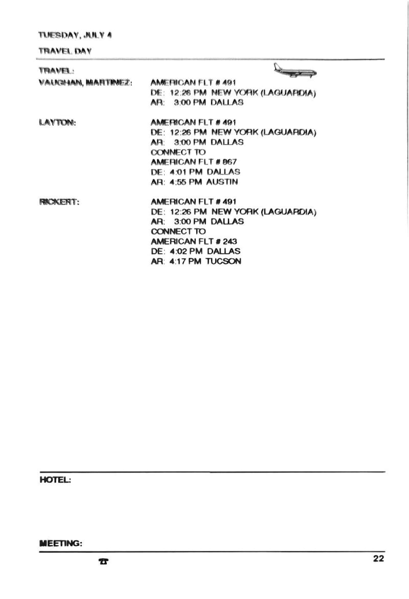 In Step Tour Itinerary