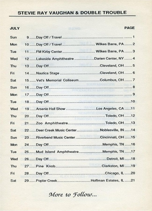 In Step Tour Itinerary