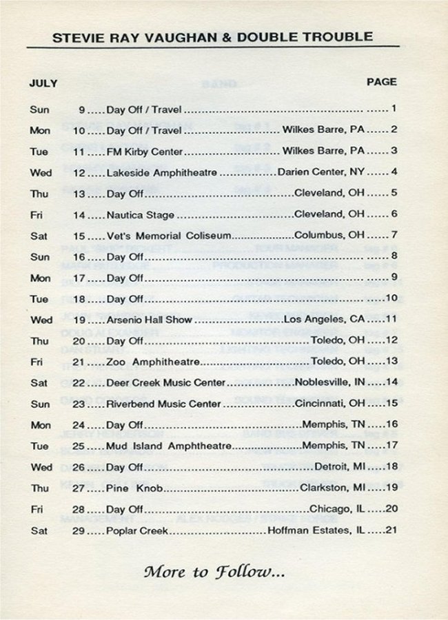 In Step Tour Itinerary