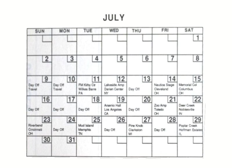 In Step Tour Itinerary