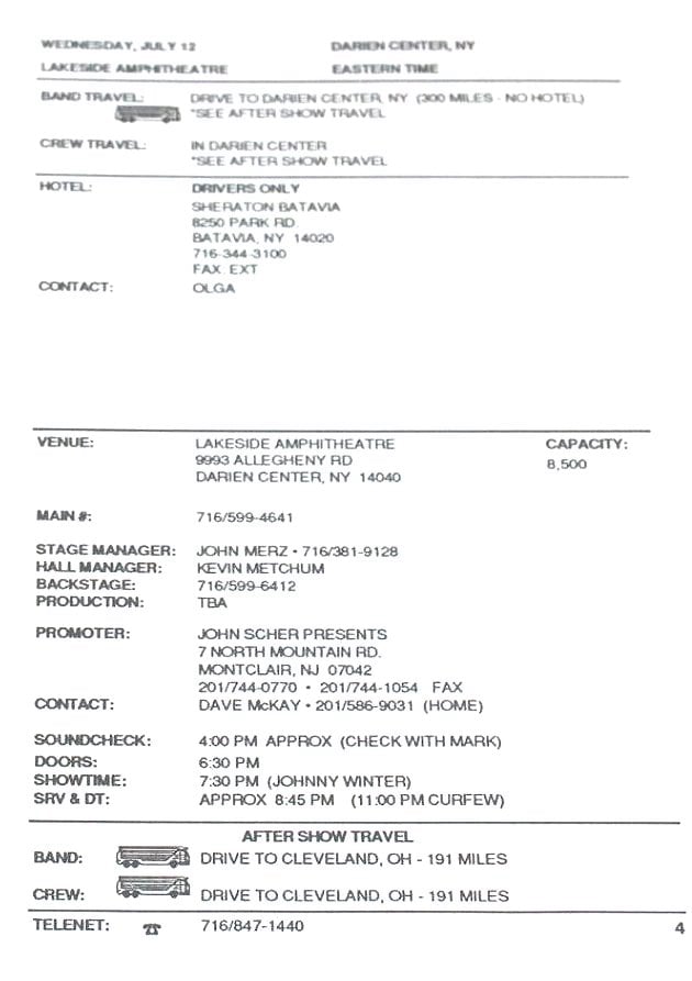 In Step Tour Itinerary