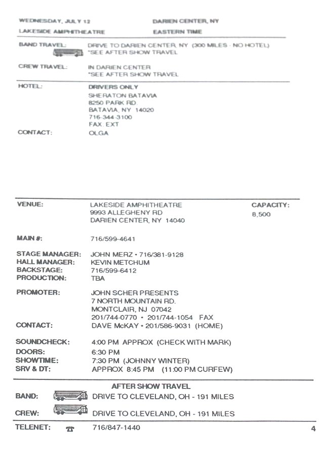 In Step Tour Itinerary