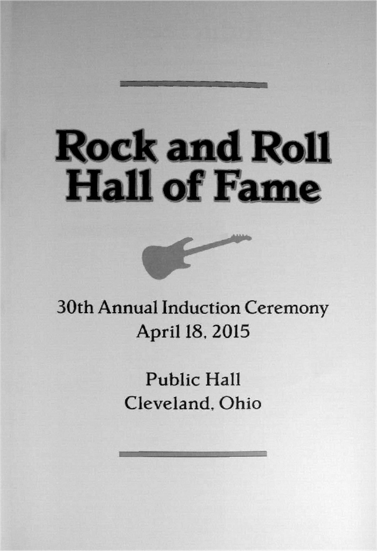 2015 Hall of Fame Programme