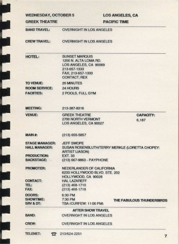 Live Alive Tour Itinerary